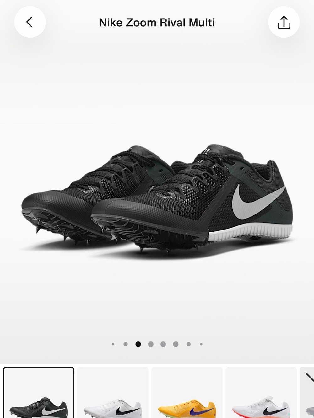 Nike Zoom Rival Multi Track Spikes - Black/White men size 11 new